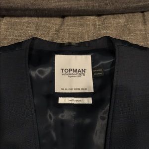 TOPMAN men’s navy blue vest size 40R excellent